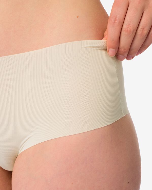 slip femme taille haute microfibre c&ocirc;tel&eacute; confort ultime blanc cass&eacute; blanc cass&eacute; - 19640655OFFWHITE - HEMA