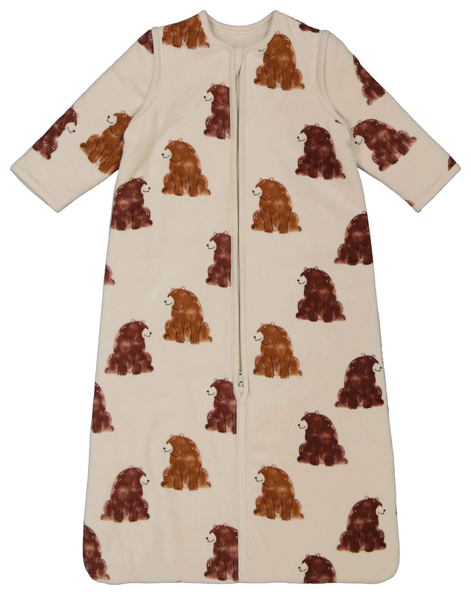 gigoteuse b&eacute;b&eacute; avec manches d&eacute;zippables velours ours blanc - 1000028718 - HEMA