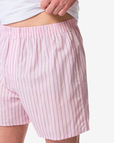 Lockere Herren-Boxershorts Streifen rosa rosa - 19190160PINK - HEMA