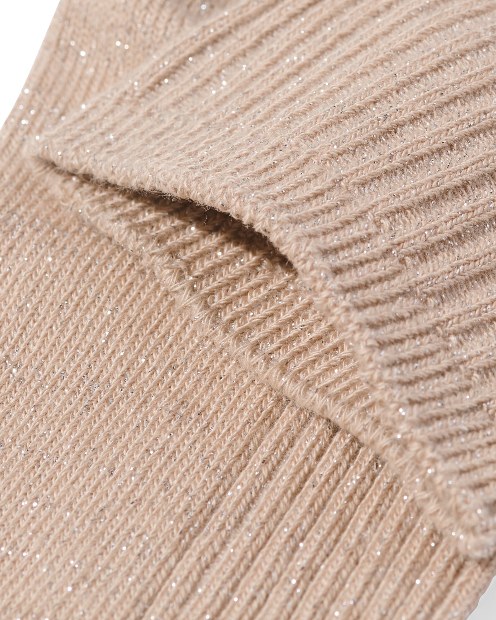chaussettes c&ocirc;tel&eacute;es paillet&eacute;es pour femmes beige beige - 4280750BEIGE - HEMA
