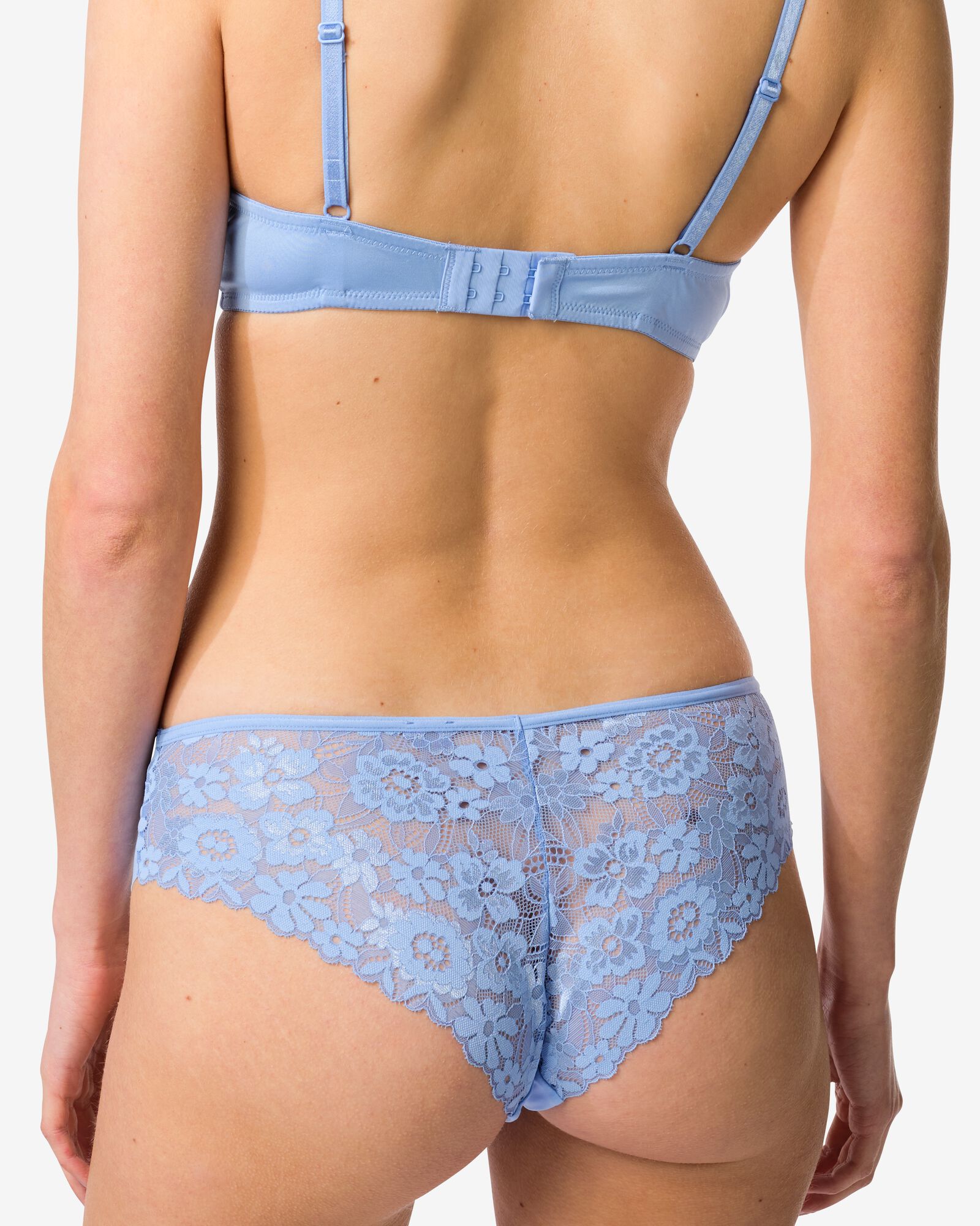 slip br&eacute;silien femme microfibre avec dentelle bleu - 19600714BLUE - HEMA