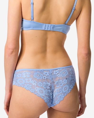 slip br&eacute;silien femme microfibre avec dentelle bleu - 19600714BLUE - HEMA