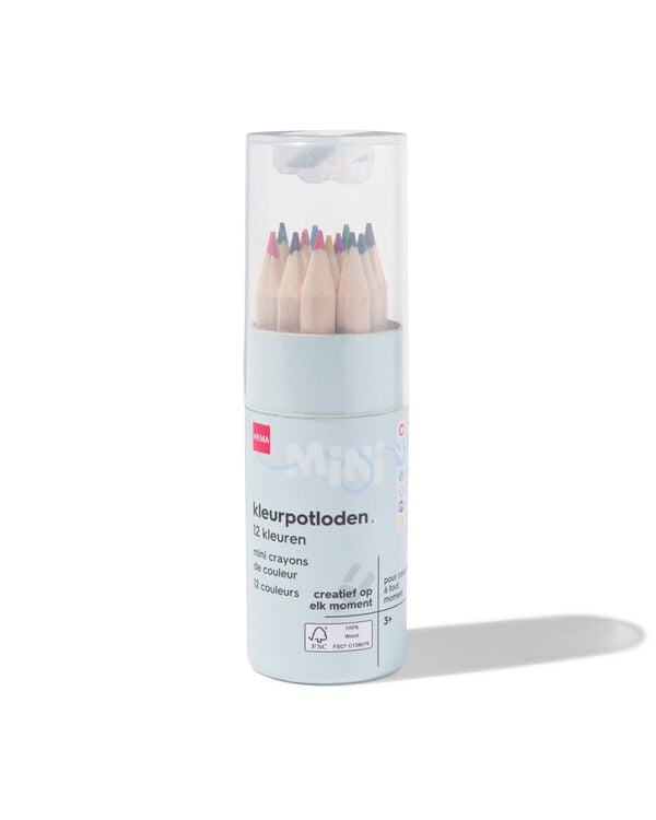 crayons de couleur dans un &eacute;tui avec taille-crayon - 15990262 - HEMA