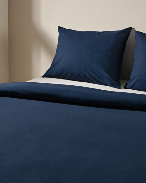 Bettwäsche, Soft Cotton, einfarbig dunkelblau dunkelblau - 1000016594 - HEMA