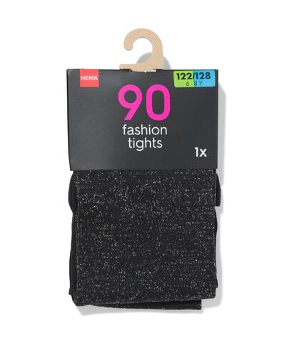 kinder panty 90deniers glitters zwart zwart - 4380170BLACK - HEMA