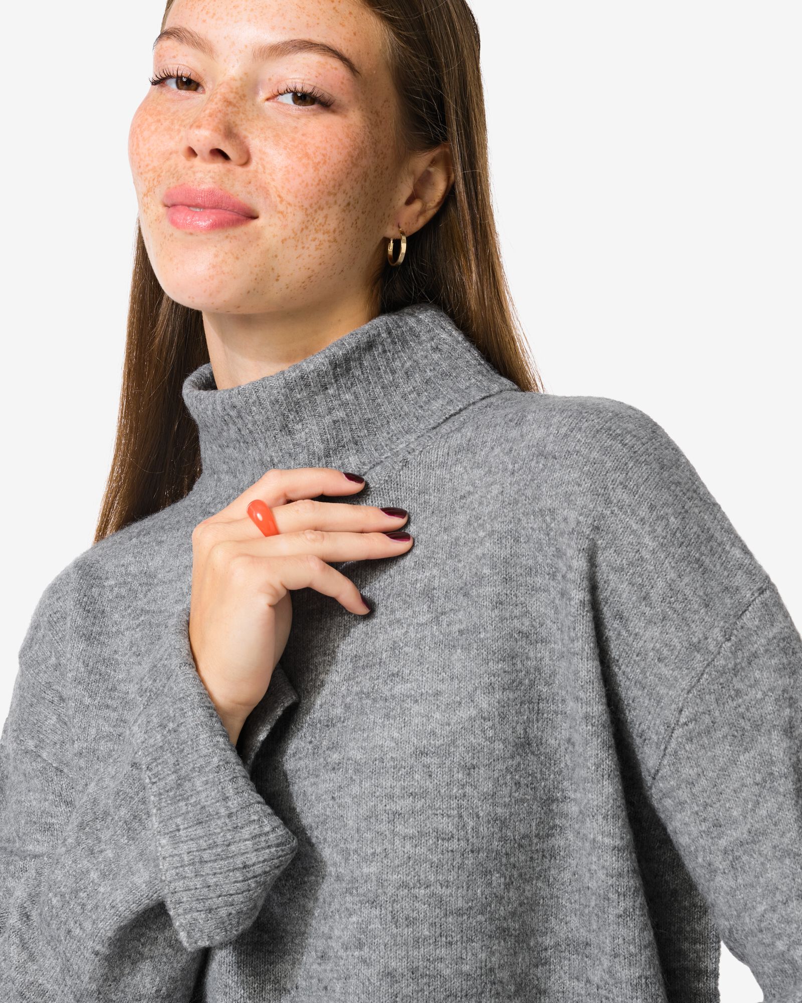 Col roulé Frankie en maille pour femmes gris clair gris clair - 36366360LIGHTGREY - HEMA