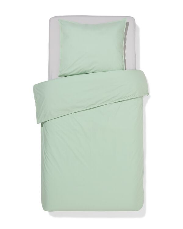 housse de couette 140x200/220 cm percale vert clair  - 5750161 - HEMA
