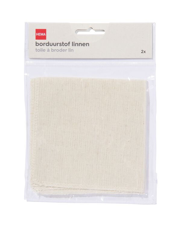 2 pi&egrave;ces de tissu &agrave; broder en lin - 60760070 - HEMA