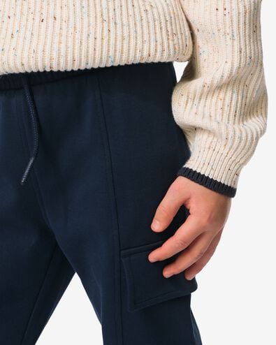 kinderbroek cargo regular fit donkerblauw donkerblauw - 30711808DARKBLUE - HEMA