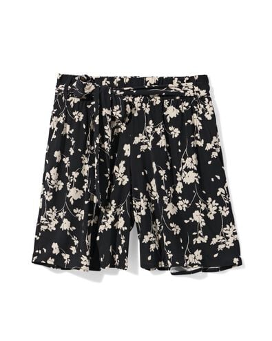 short femme Remmy coupe large jersey fleurs noir noir - 36208820BLACK - HEMA
