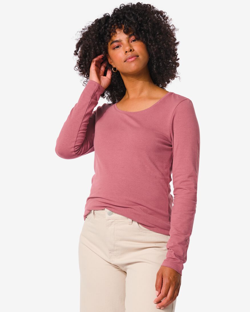 t-shirt basique femme violet violet - 36356855PURPLE - HEMA