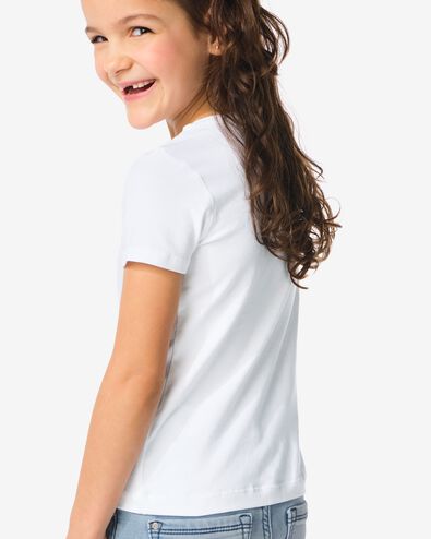 2 t-shirts enfant coton biologique blanc 134/140 - 30835764 - HEMA
