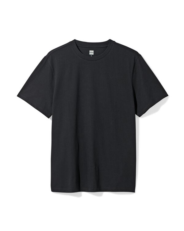 heren T-shirt regular fit zwart zwart - 2190310BLACK - HEMA