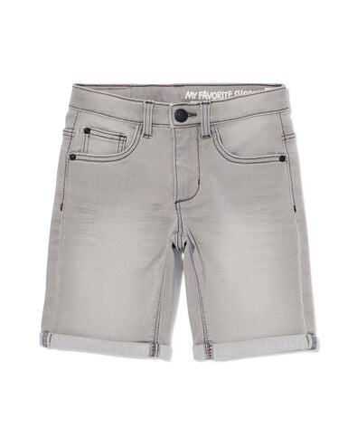 kindershort jogdenim grijs grijs - 1000023202 - HEMA