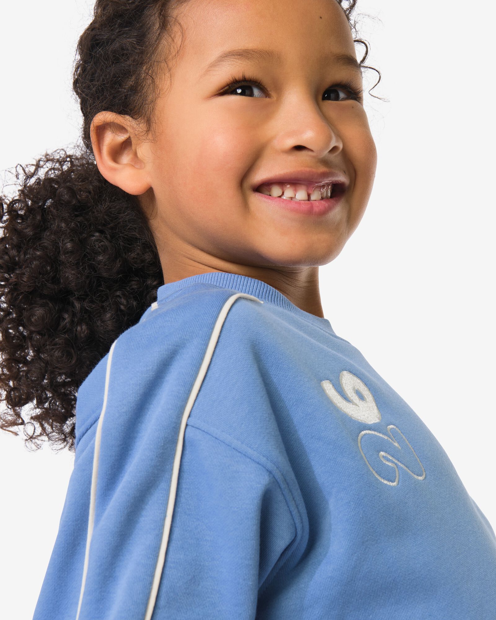 kindertrui sweatstof tekst blauw blauw - 30710913BLUE - HEMA