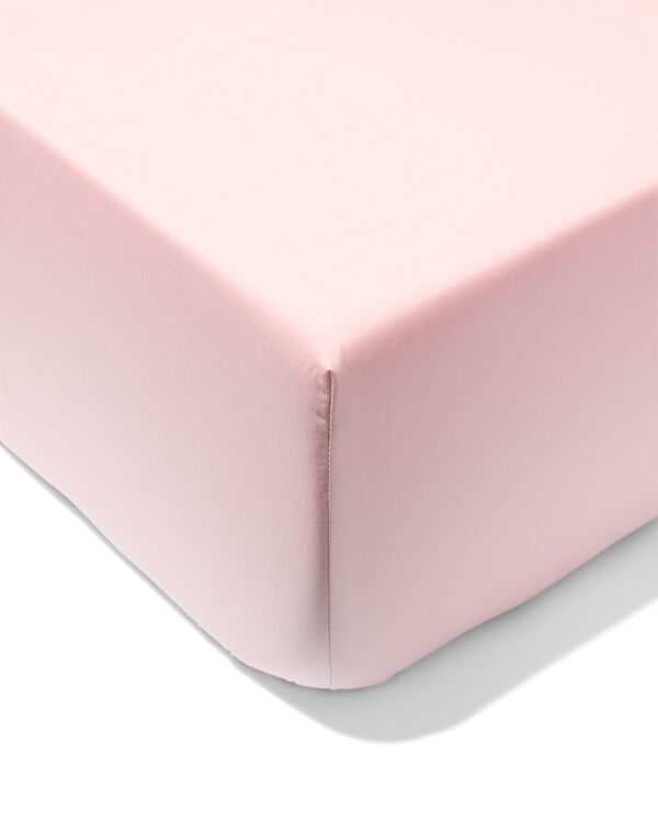 drap-housse 160x200cm coton doux rose p&acirc;le - 5160038 - HEMA