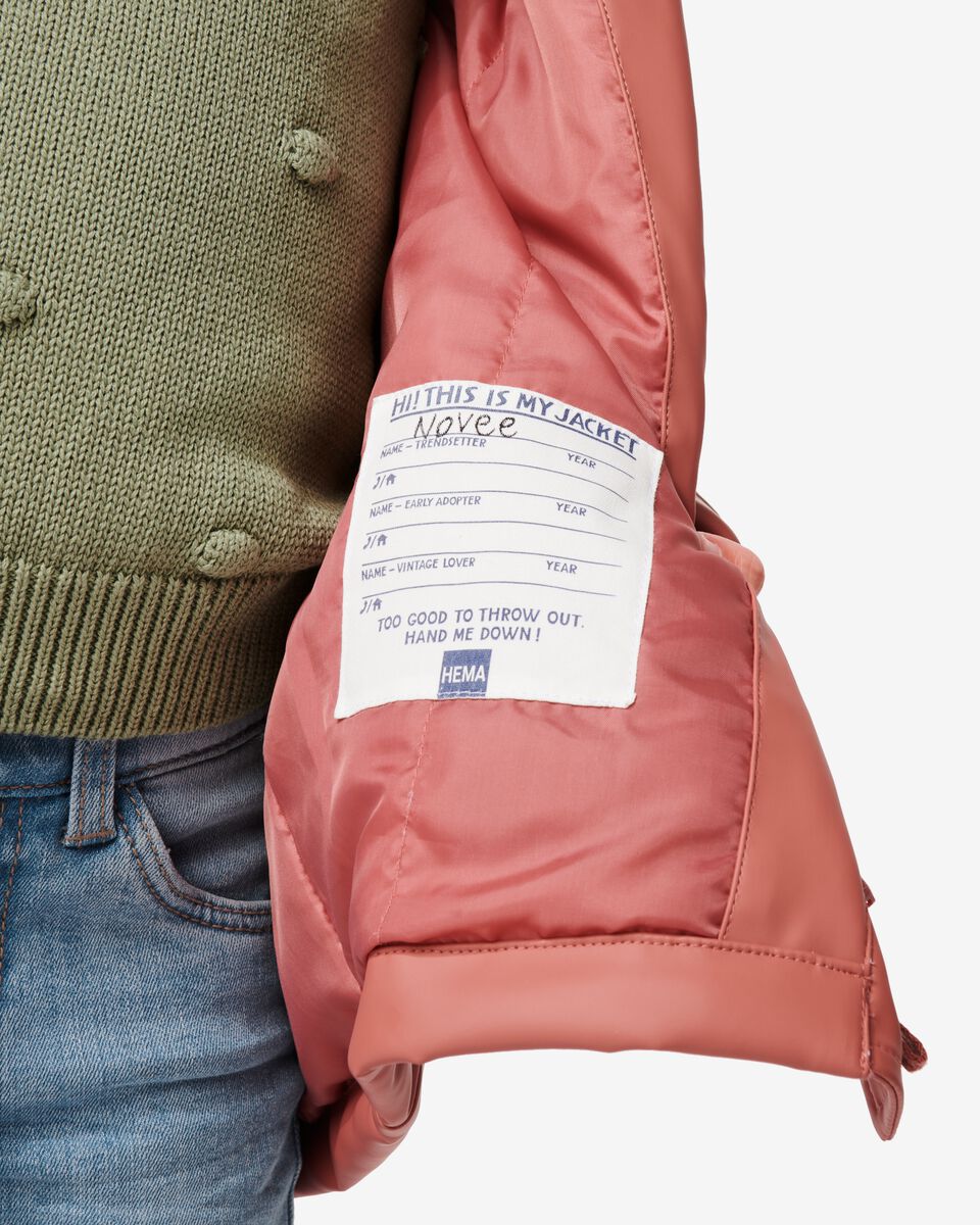manteau enfant avec revêtement en caoutchouc et capuche rose rose - 1000029632 - HEMA