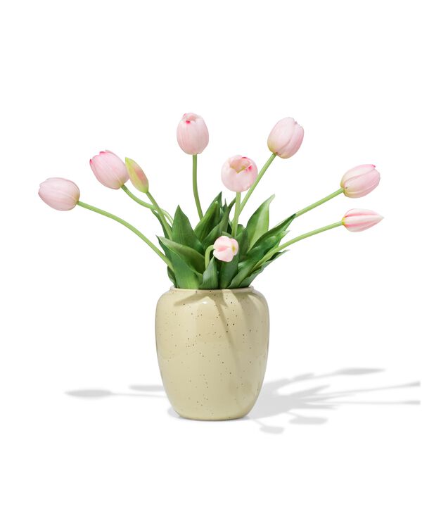 vaas 15cm keramiek spikkels groen - 13325072 - HEMA