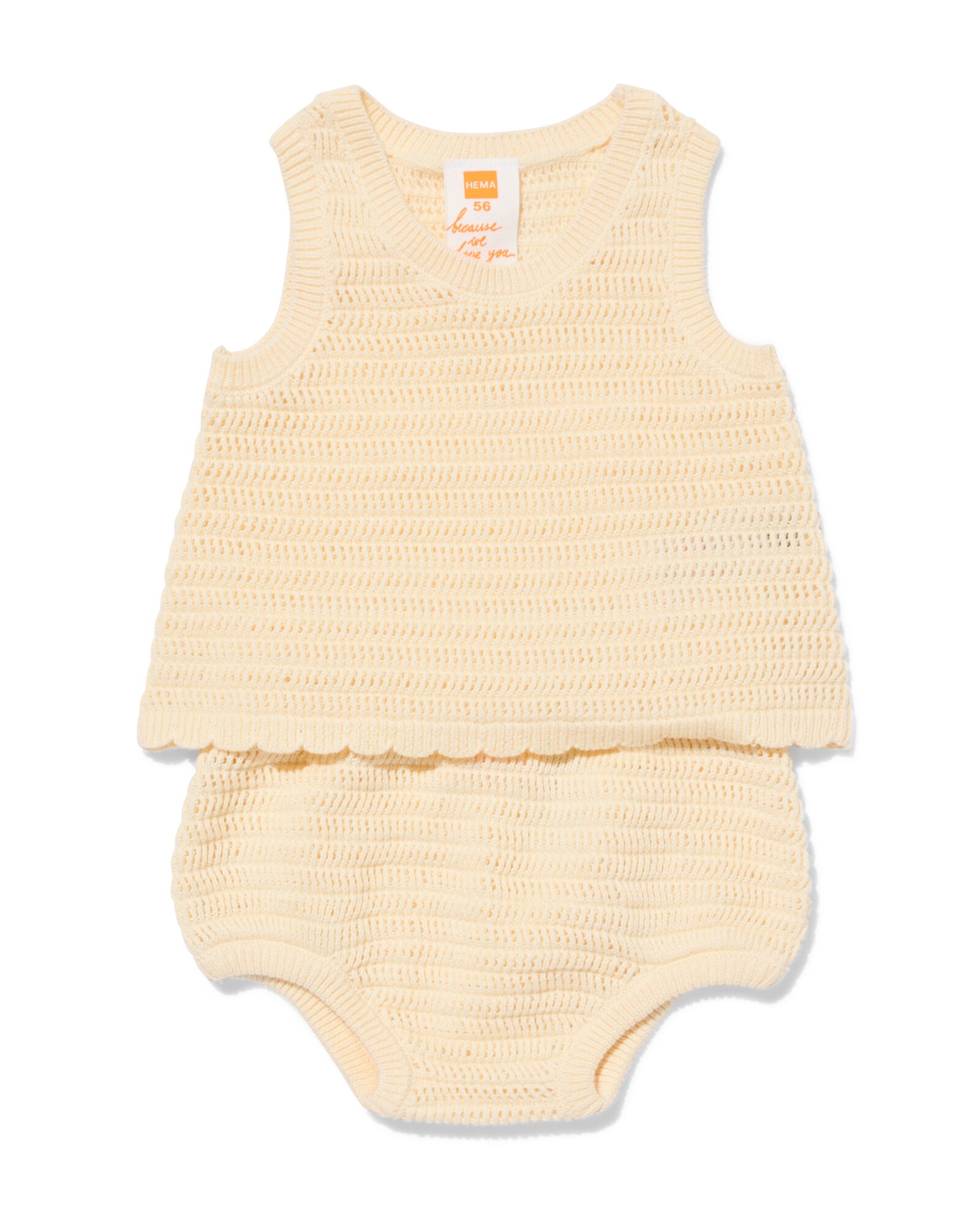 newborn kledingset fijngebreid ecru ecru - 33451620ECRU - HEMA