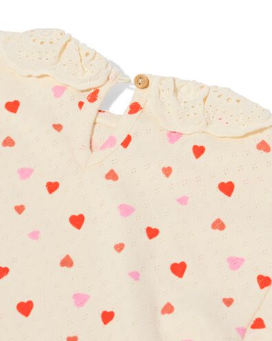 t-shirt nouveau-n&eacute; avec col c&oelig;urs &eacute;cru - 33427620ECRU - HEMA