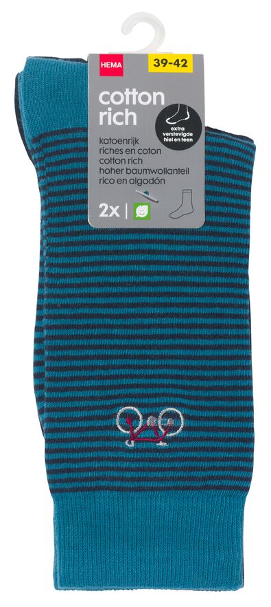 2er-Pack Herren-Socken, mit Baumwolle blau 43/46 - 4180062 - HEMA