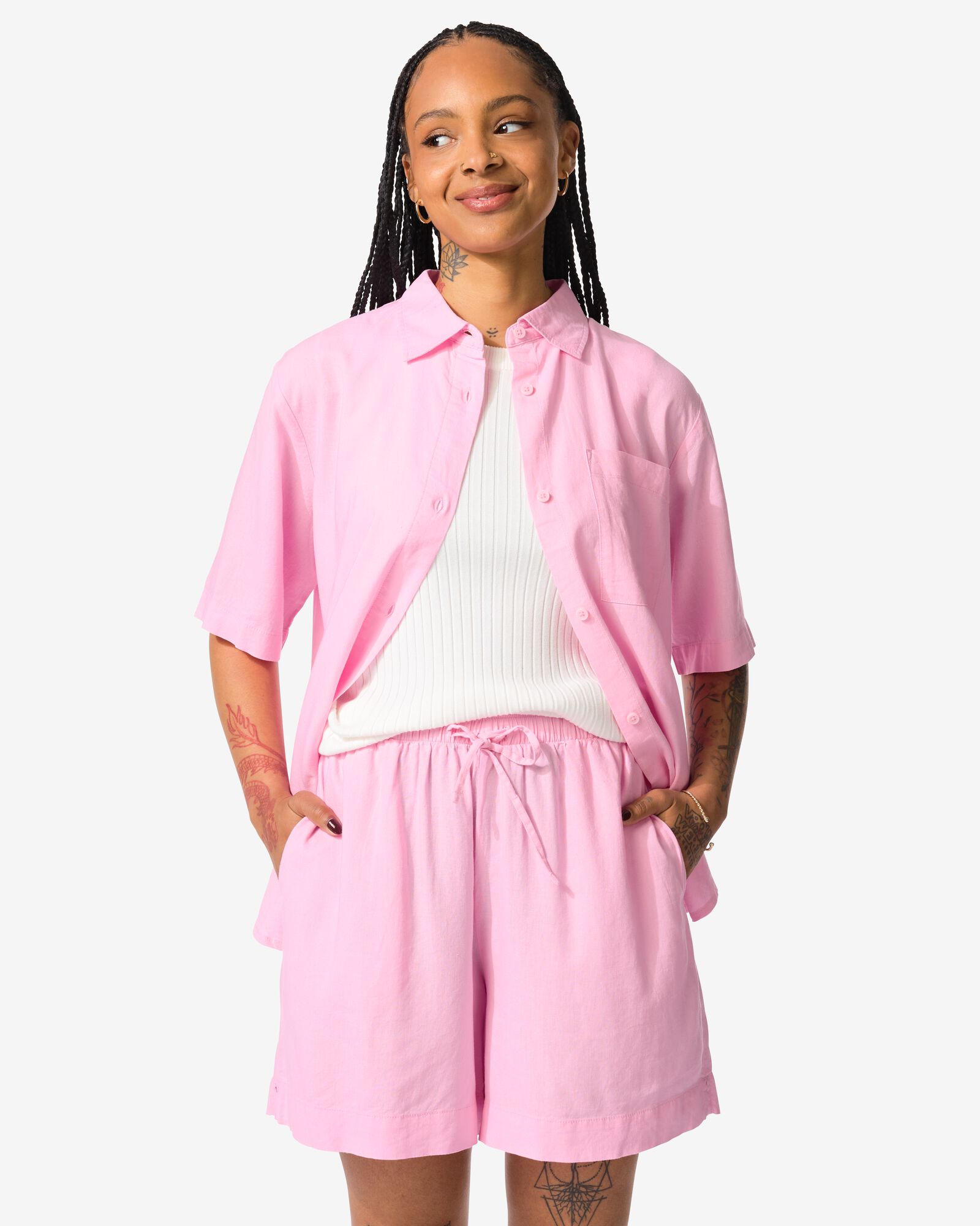 dames korte broek Tatum lila lichtroze - 36248965LIGHTPINK - HEMA