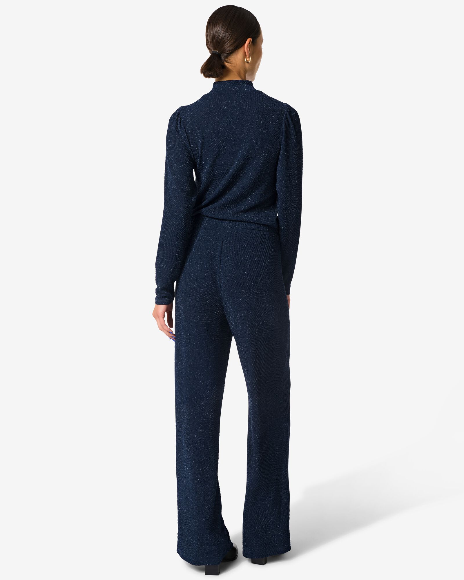 damesbroek Erin glitter blauw - 36205650BLUE - HEMA