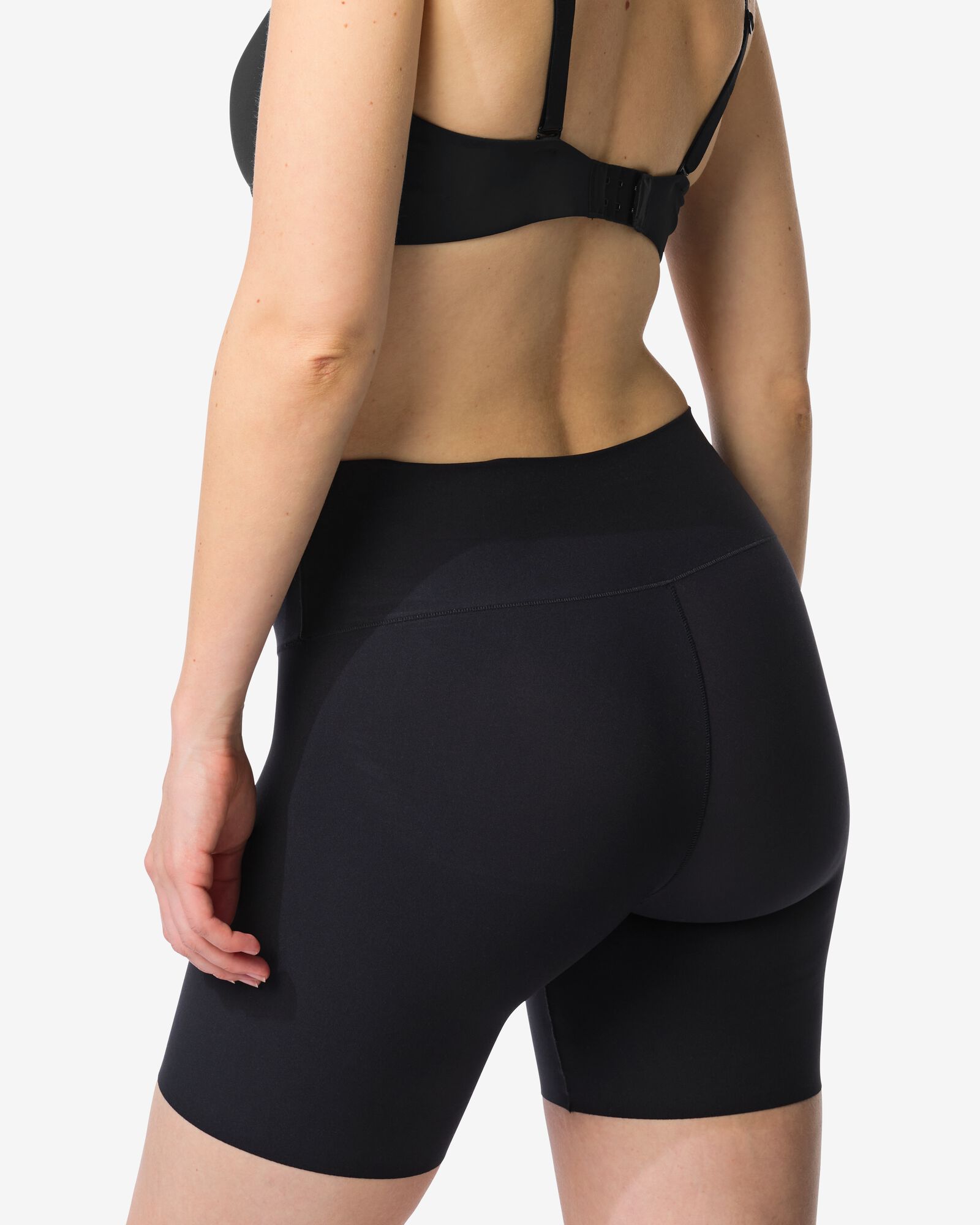 Damen-Radlerhose mit k&ouml;rperformenden Eigenschaften und hoher Taille schwarz schwarz - 21500722BLACK - HEMA