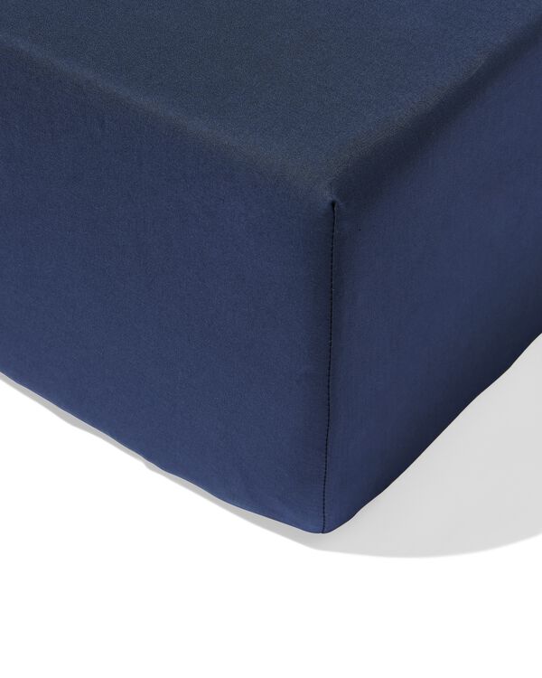 hoeslaken 90x220cm zacht katoen donkerblauw - 5160032 - HEMA