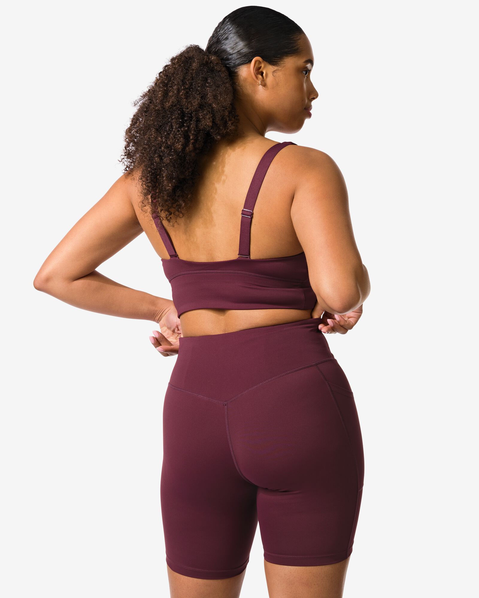 Damen-Radlerhose, kurz  bordeauxrot bordeauxrot - 36000523BURGUNDYRED - HEMA
