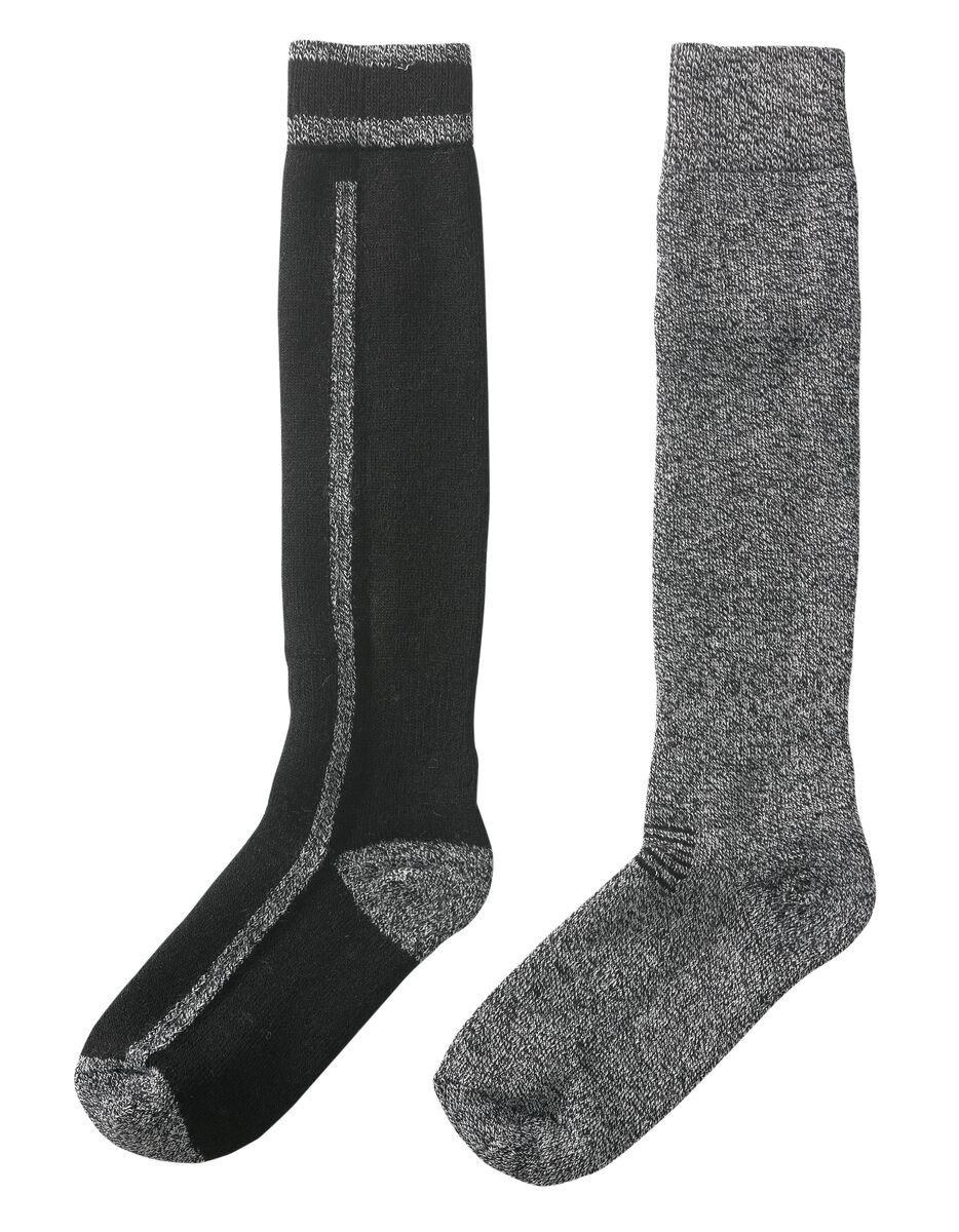 2 paires de chaussettes de ski homme noir noir - 1000010432 - HEMA