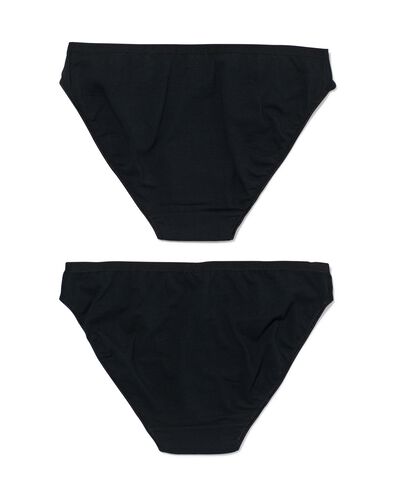 dames slips stretch katoen - 2 stuks zwart XS - 19610925 - HEMA