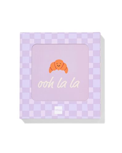 carreau 10x10 cm c&eacute;ramique croissant "ooh la la" violet - 61100286 - HEMA