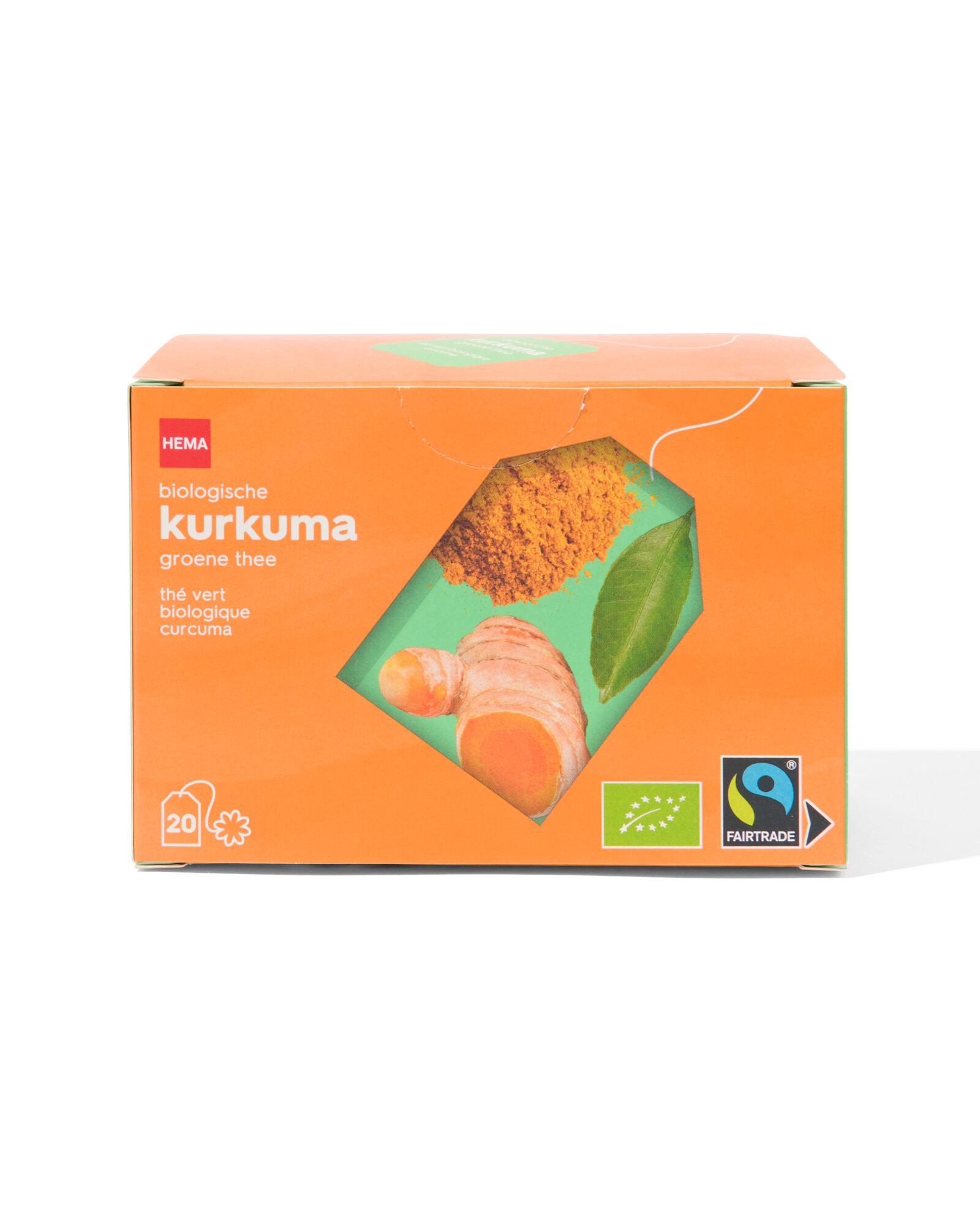 20 sachets de th&eacute; vert biologique curcuma - 17190301 - HEMA