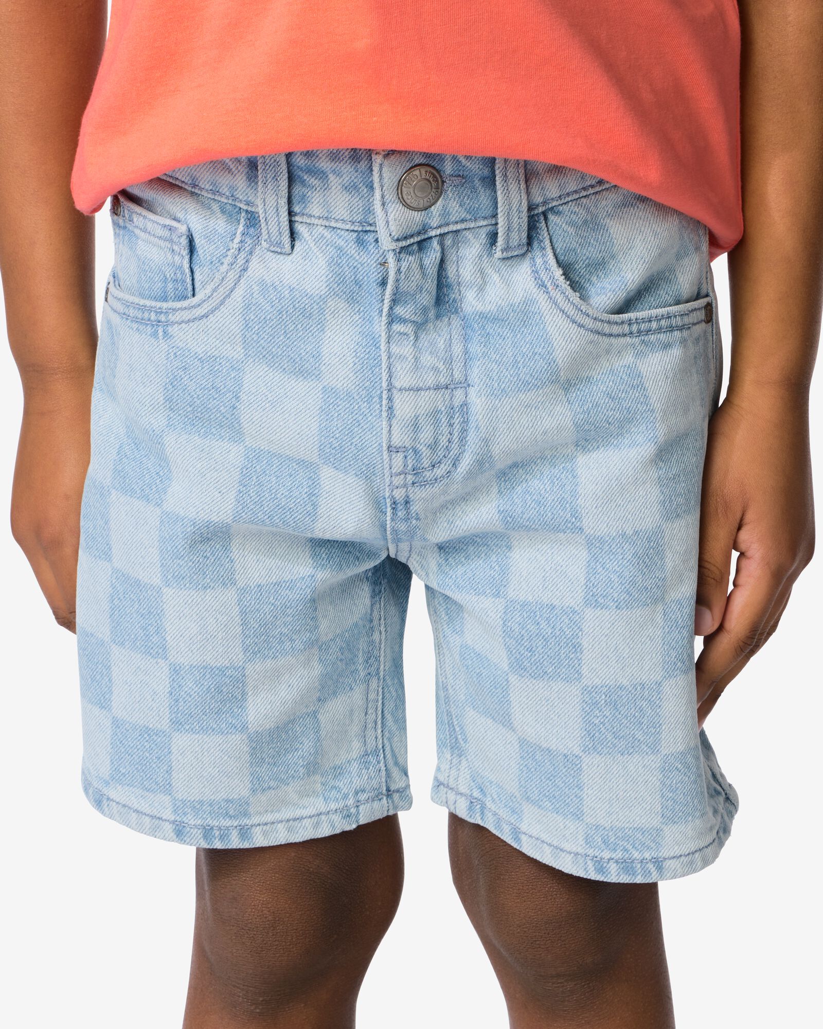 short enfant coupe droite blocs bleu bleu - 30717202BLUE - HEMA