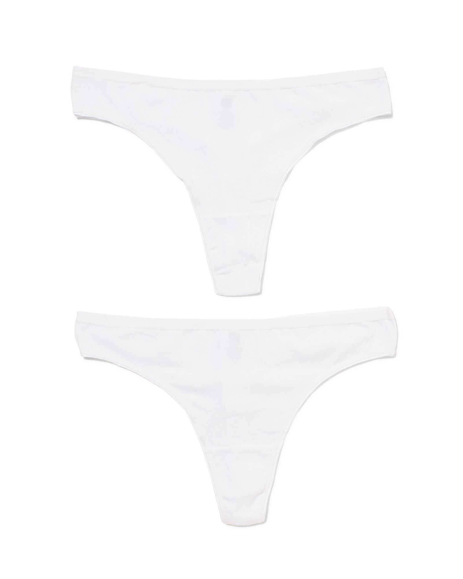 2 strings femme taille haute coton stretch blanc blanc - 1000030294 - HEMA