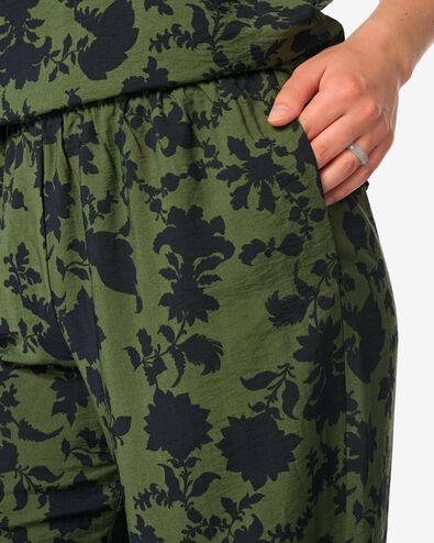 pantalon Lara &agrave; fleurs pour femmes vert - 36209585GREEN - HEMA