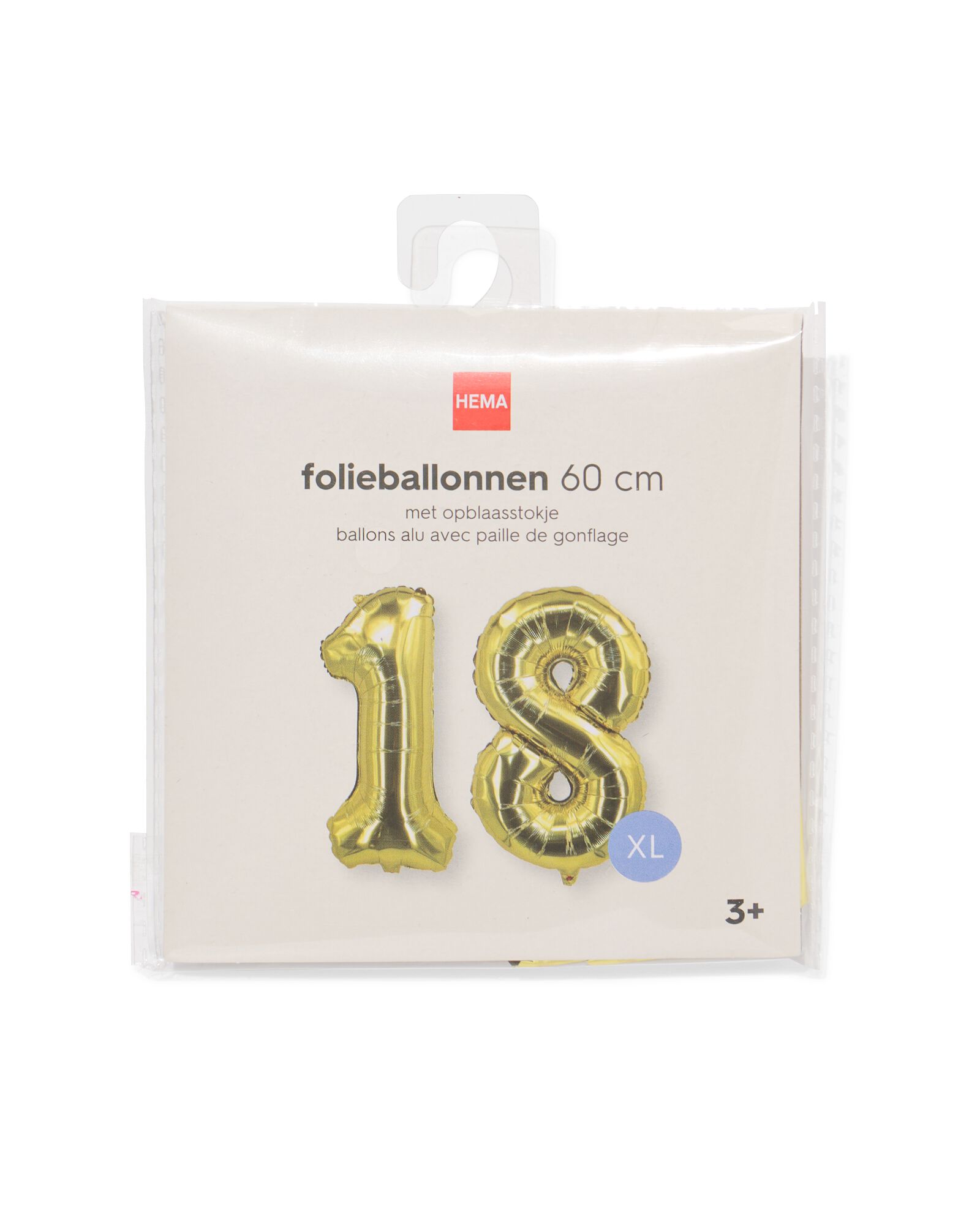 ballon aluminium num&eacute;ro 18 60cm dor&eacute; - 14260013 - HEMA