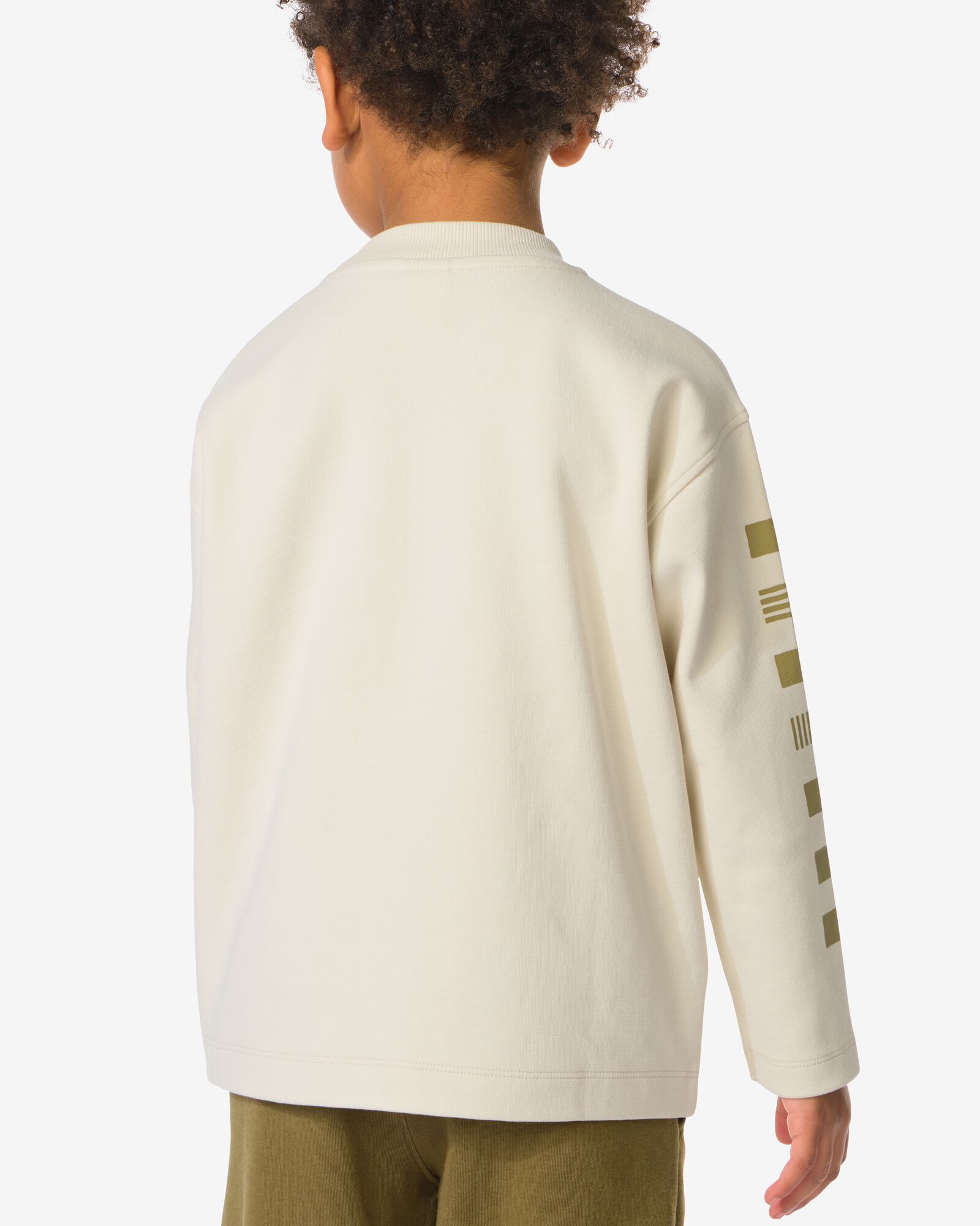 kinder T-shirt blokken ecru - 30712103ECRU - HEMA
