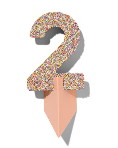 chocolade feestcijfer 2 met discodip - 10360003 - HEMA