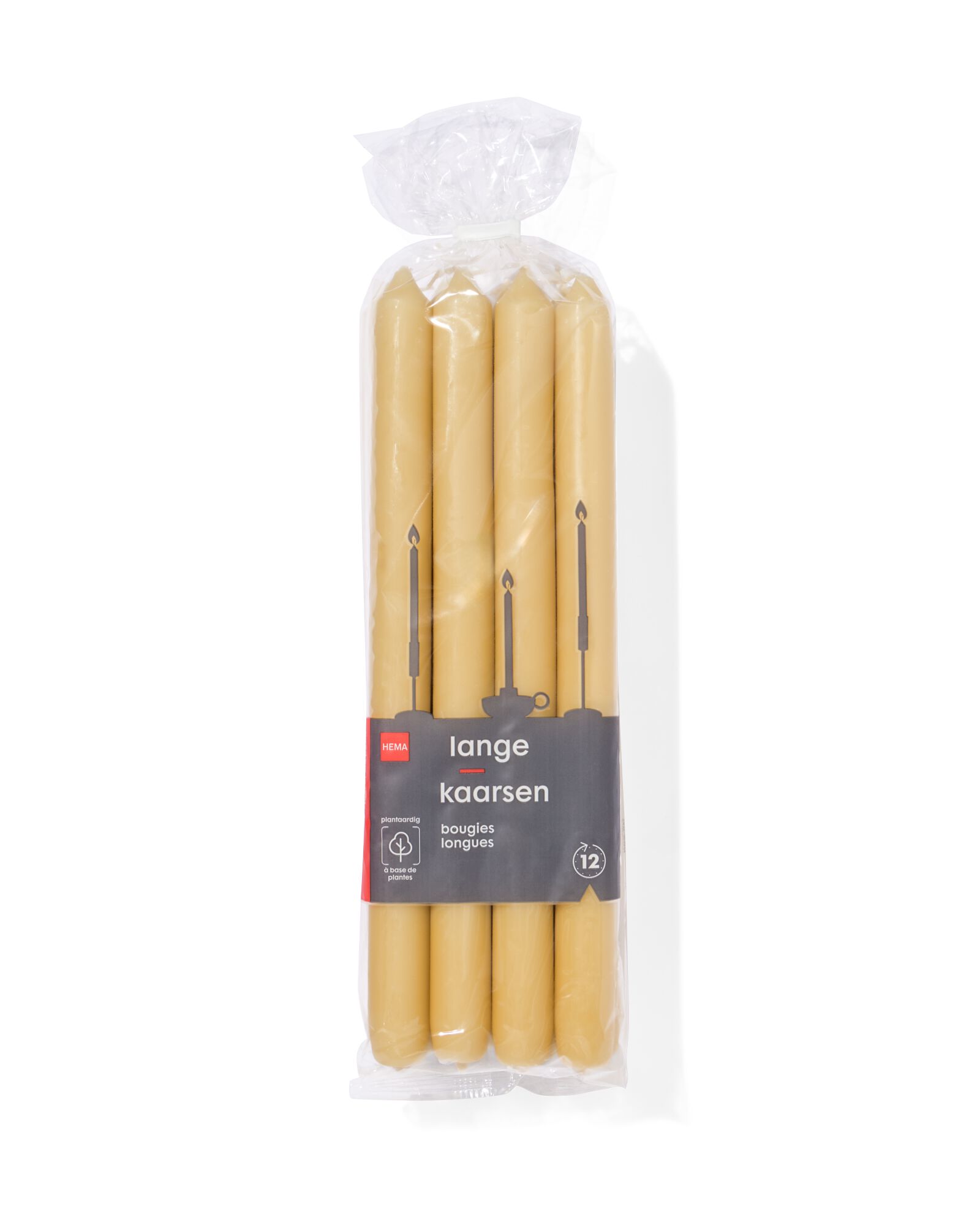 bougie longue &Oslash;2,2x29cm jaune clair - 12 pi&egrave;ces - 13504228 - HEMA