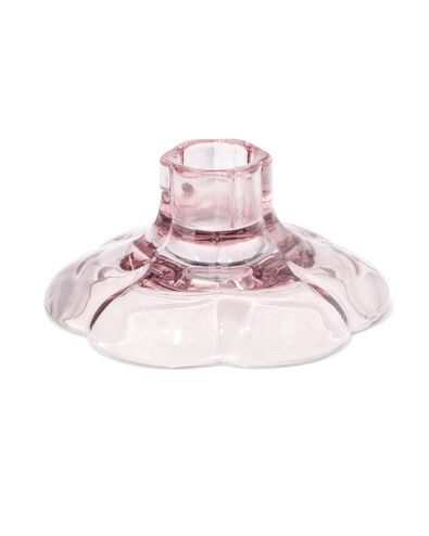 Kerzenst&auml;nder, 9,7 x 5 cm, aus Glas, Rosa, Blume - 13325037 - HEMA