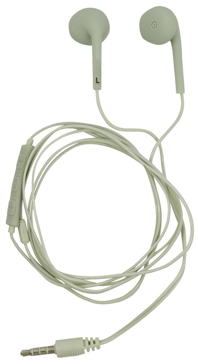 Earbud-Ohrhörer mit Mikrofon und Lautstärkeregler, hellgrün - 39600162 - HEMA