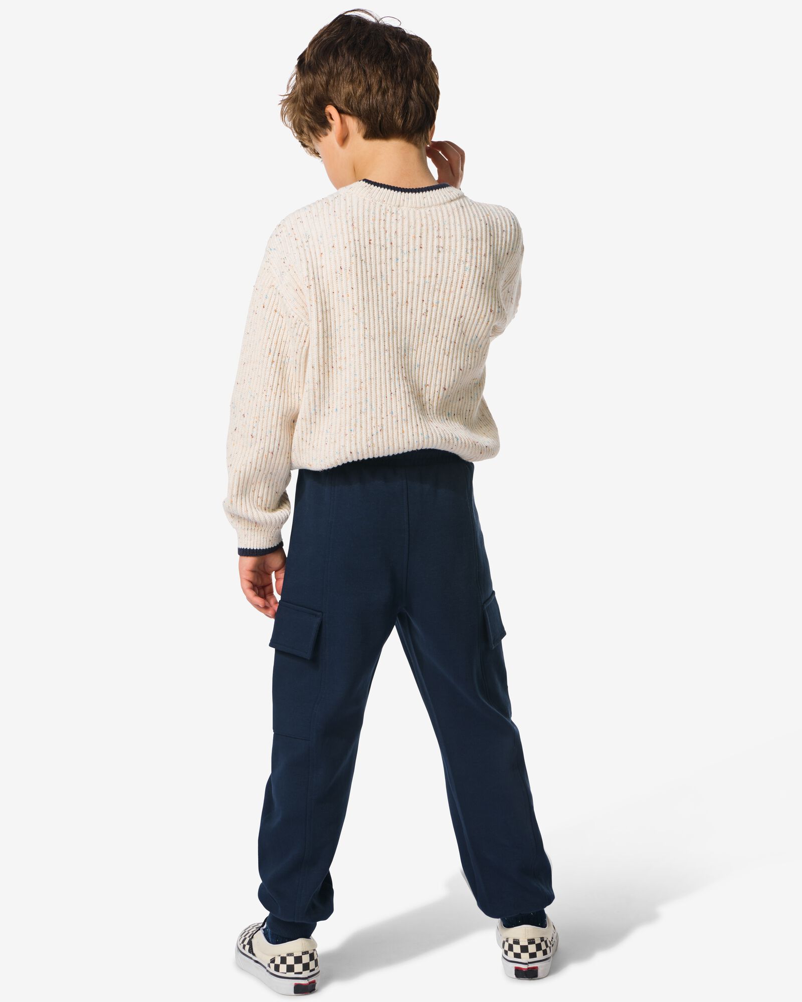kinderbroek cargo regular fit donkerblauw donkerblauw - 30711808DARKBLUE - HEMA