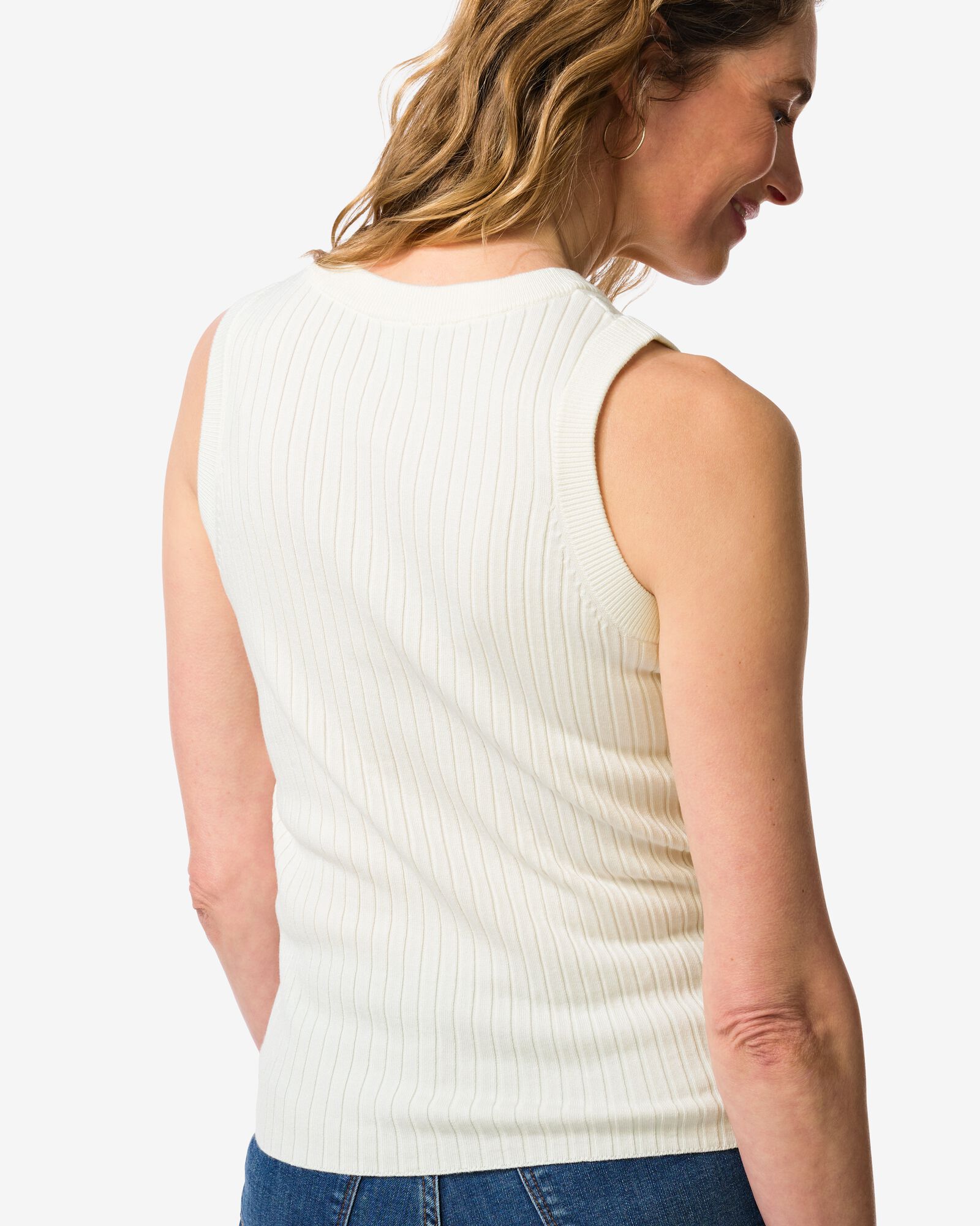 Damentop Frida, gerippt wei&szlig; - 36304350WHITE - HEMA