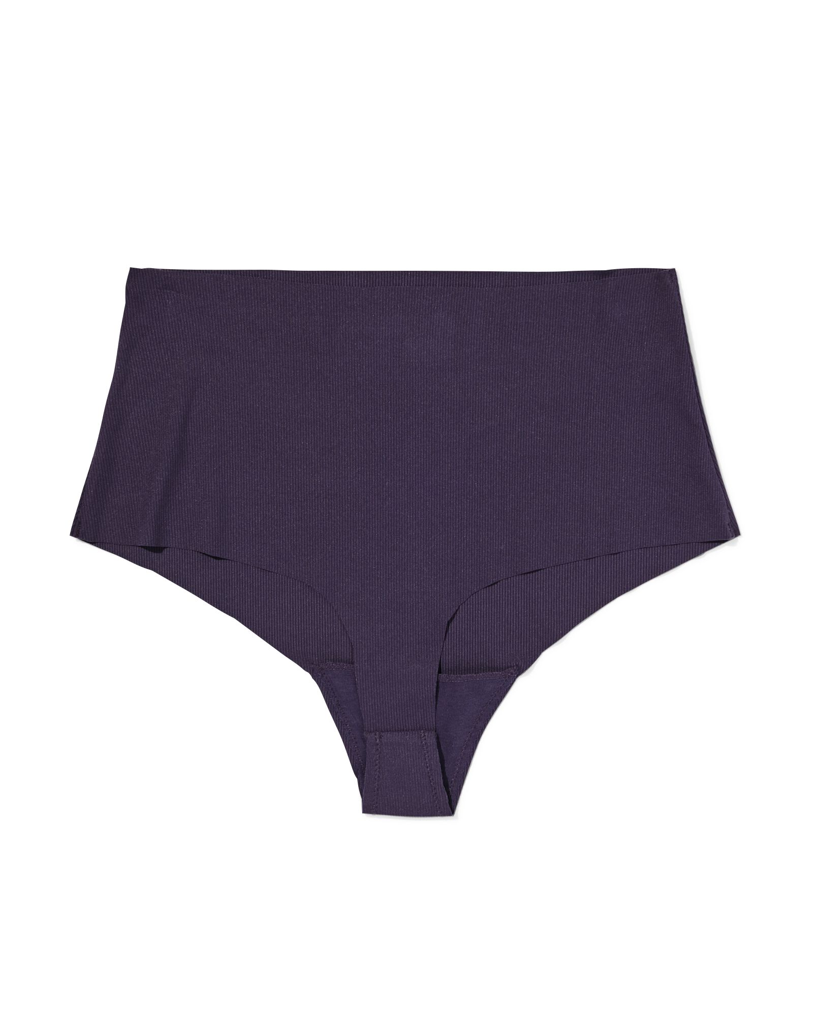 damesstring hoge taille micro rib ultimate comfort donkerpaars - 19631424DARKPURPLE - HEMA