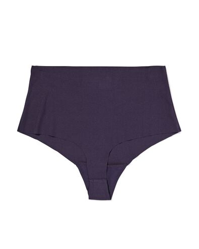 damesstring hoge taille micro rib ultimate comfort donkerpaars - 19631424DARKPURPLE - HEMA