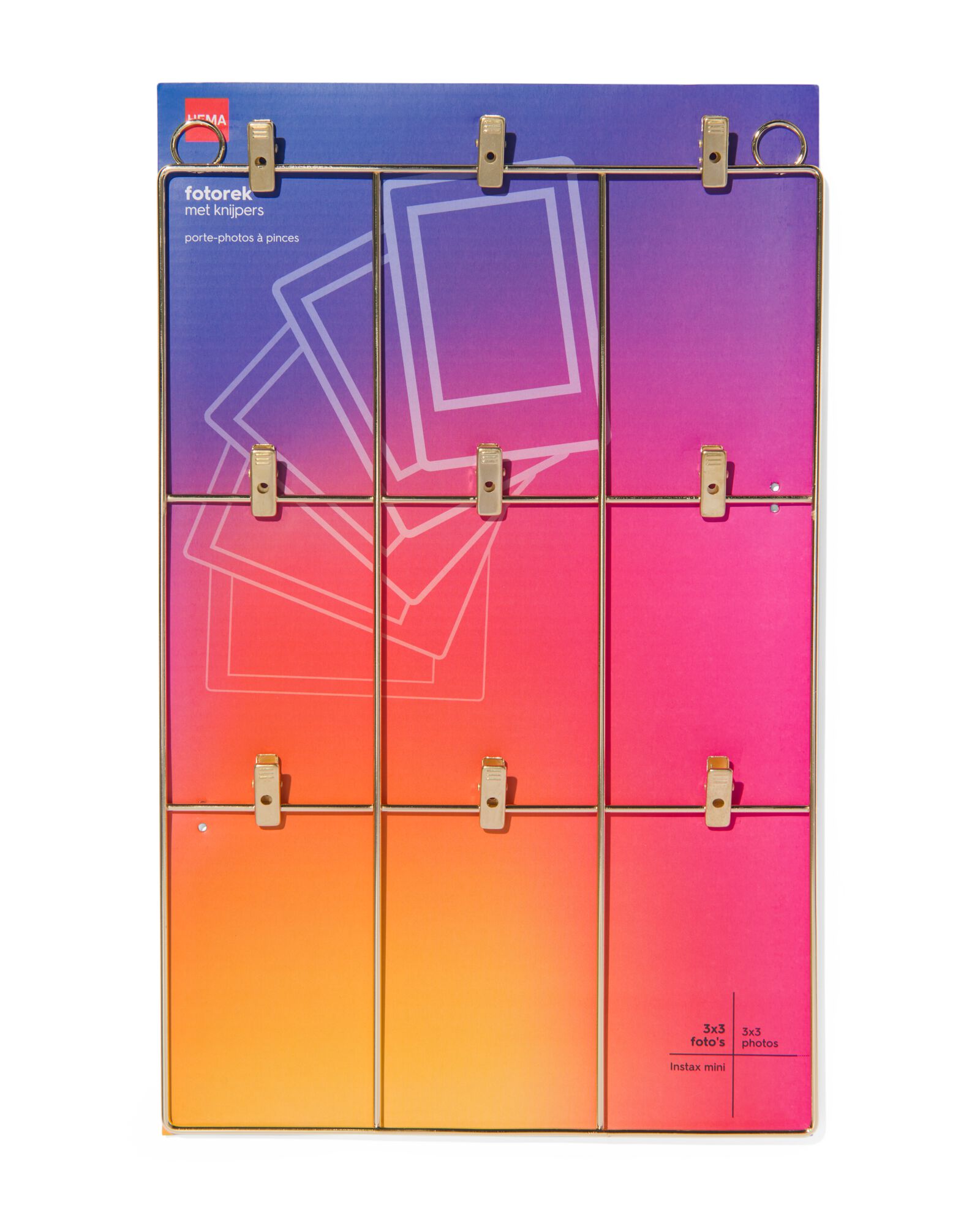 porte-photos Instax 35x23 or 9 pinces - 60300540 - HEMA