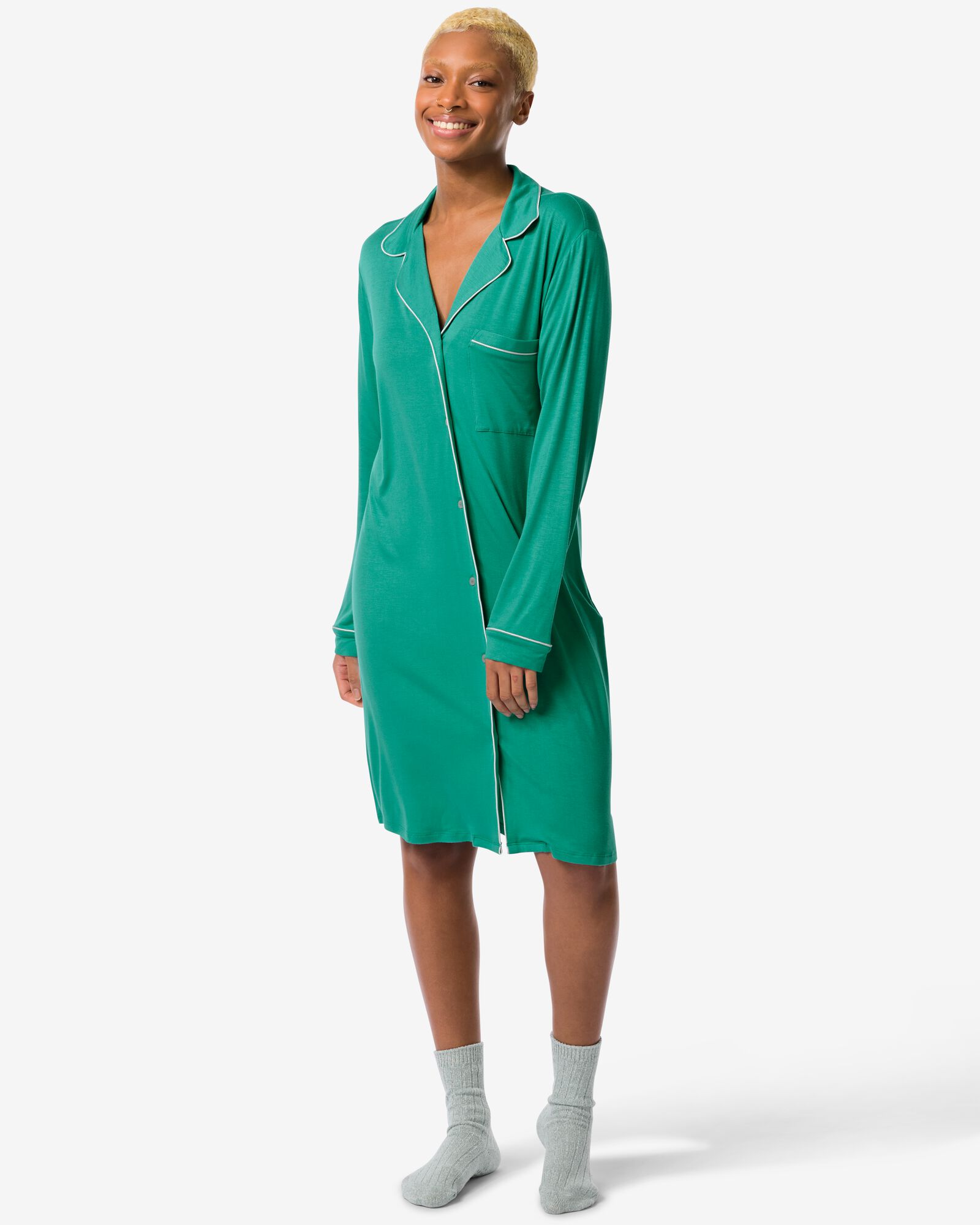 hema chemise de nuit femme viscose vert marin (vert marin)