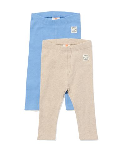 leggings c&ocirc;tel&eacute;s b&eacute;b&eacute; - lot de 2 bleu bleu - 33065970BLUE - HEMA